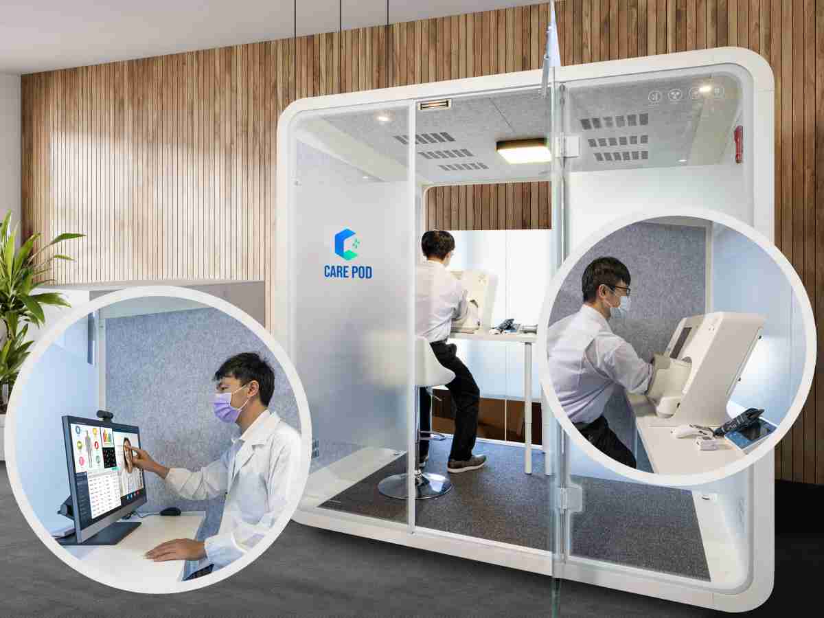 达擎于医疗科技展中展出＂远距诊疗舱＂，，，，以因应医疗数字化及社会高龄化趋势下、、、、复诊及慢性病患等族群对于远距看诊需求逐渐升高所推出的创新整合方案。。。。多功能合一、、、高隐私性的远距诊疗舱可根据病患端与医师端的不同需求，，，，提供弹性化及客制化功能，，节省医生和病患的精力及时间